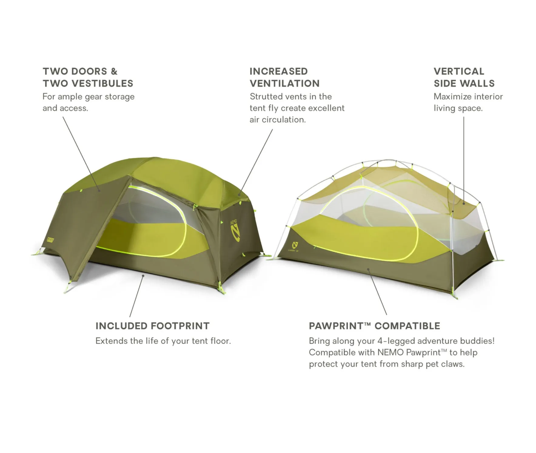 Nemo Aurora Lightweight Hiking Tent (2-person)