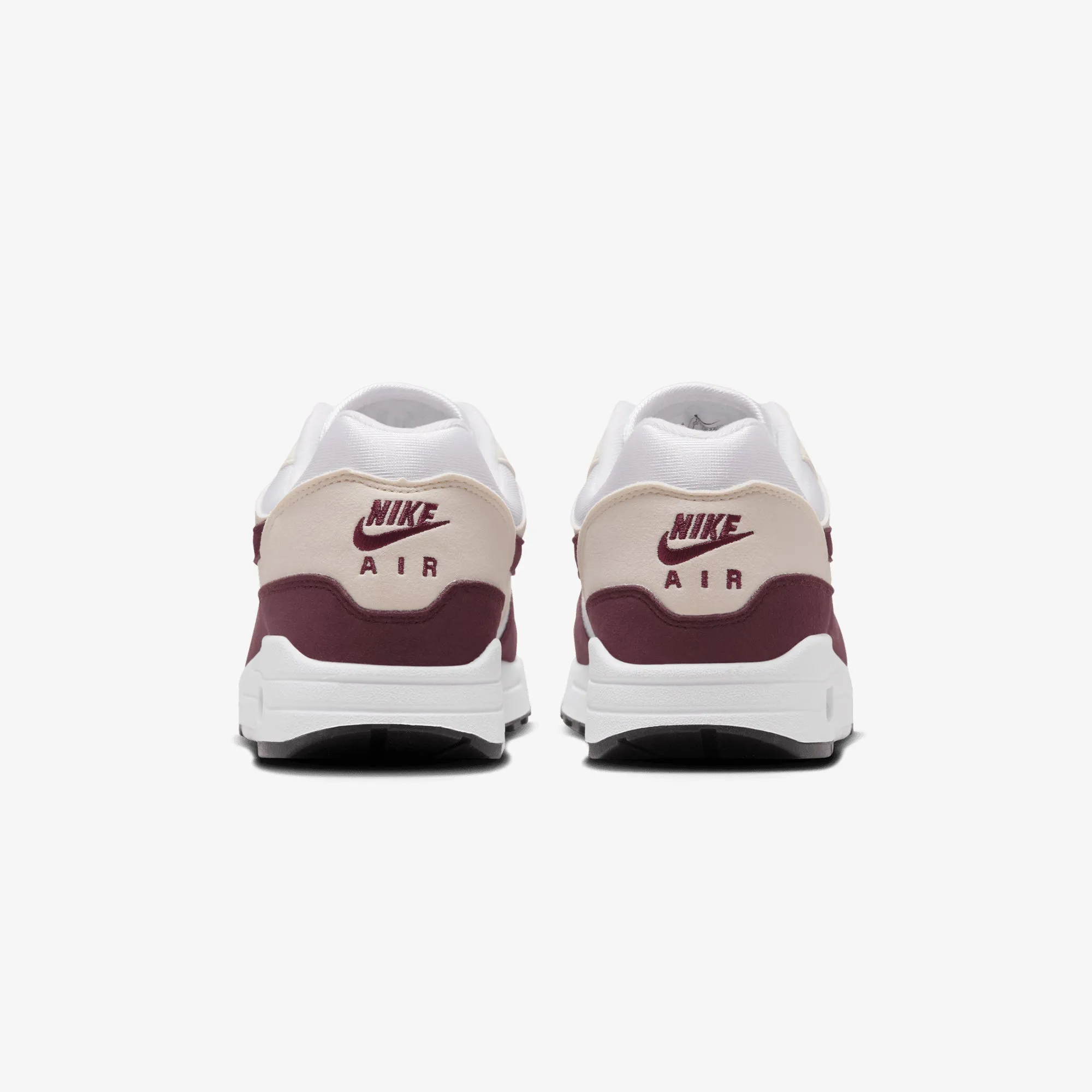 NIKE | WMN'S AIR MAX 1 { WHITE/NIGHT MAROON-PHANTOM-BLACK