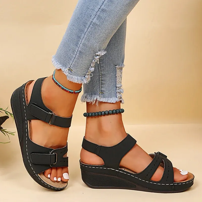 OCW Orthopedic Women Sandals Retro Soft Sole Open Toe Walking Sandals