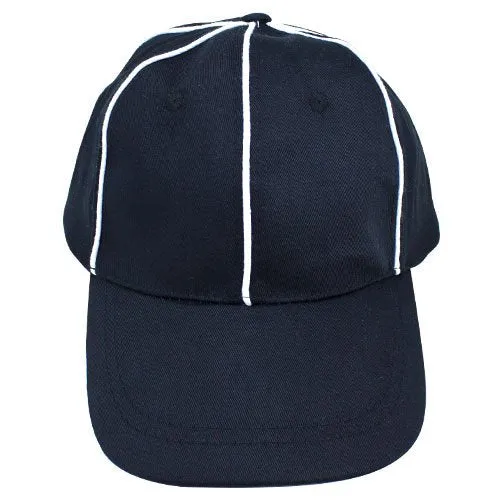 Official Black with White Stripes Referee Hat, Umpire Cap by Crown Sporting Goods