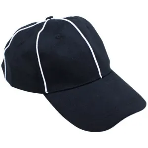 Official Black with White Stripes Referee Hat, Umpire Cap by Crown Sporting Goods