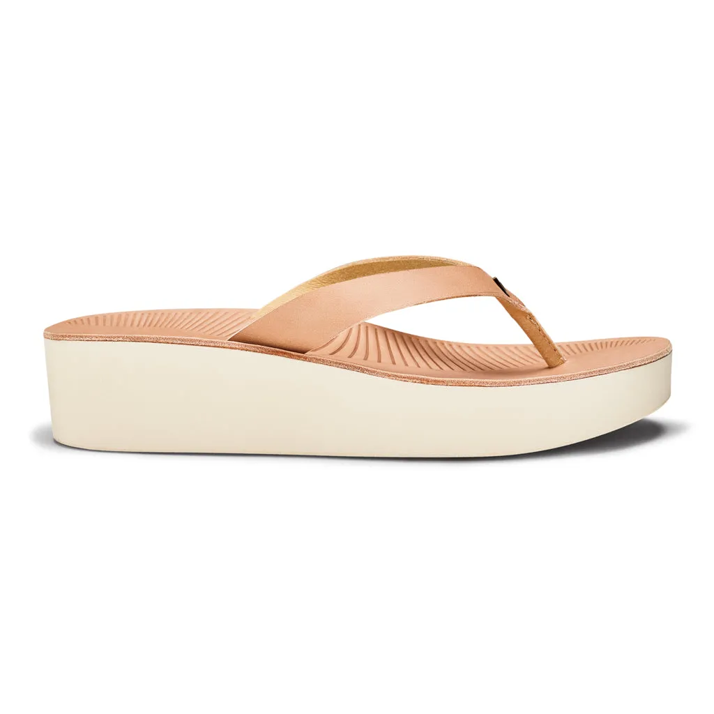 OluKai Women's Ao Loa Leather Sandals - Golden Sand