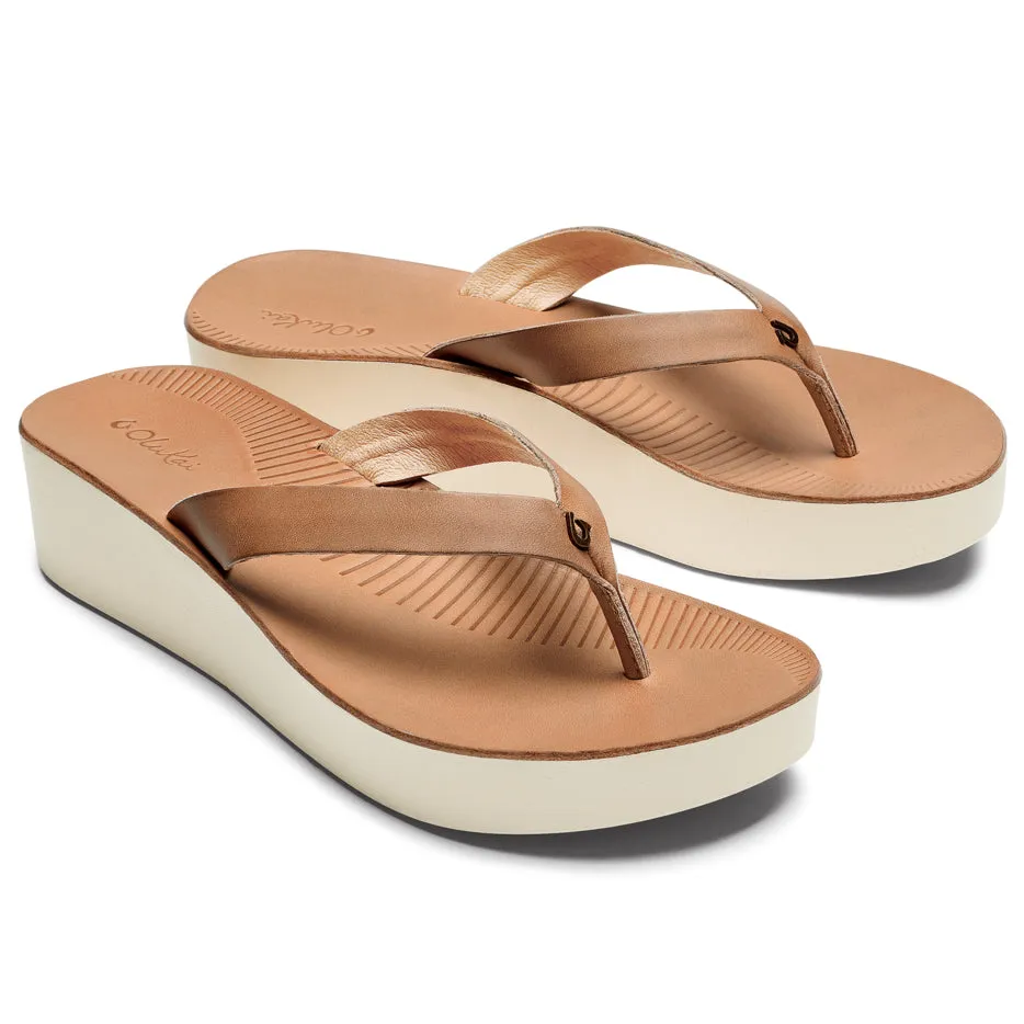 OluKai Women's Ao Loa Leather Sandals - Golden Sand