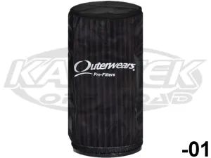 Outerwears Round Cylindrical Pre-Filter Cover 5" Diameter 9" Tall With The Top