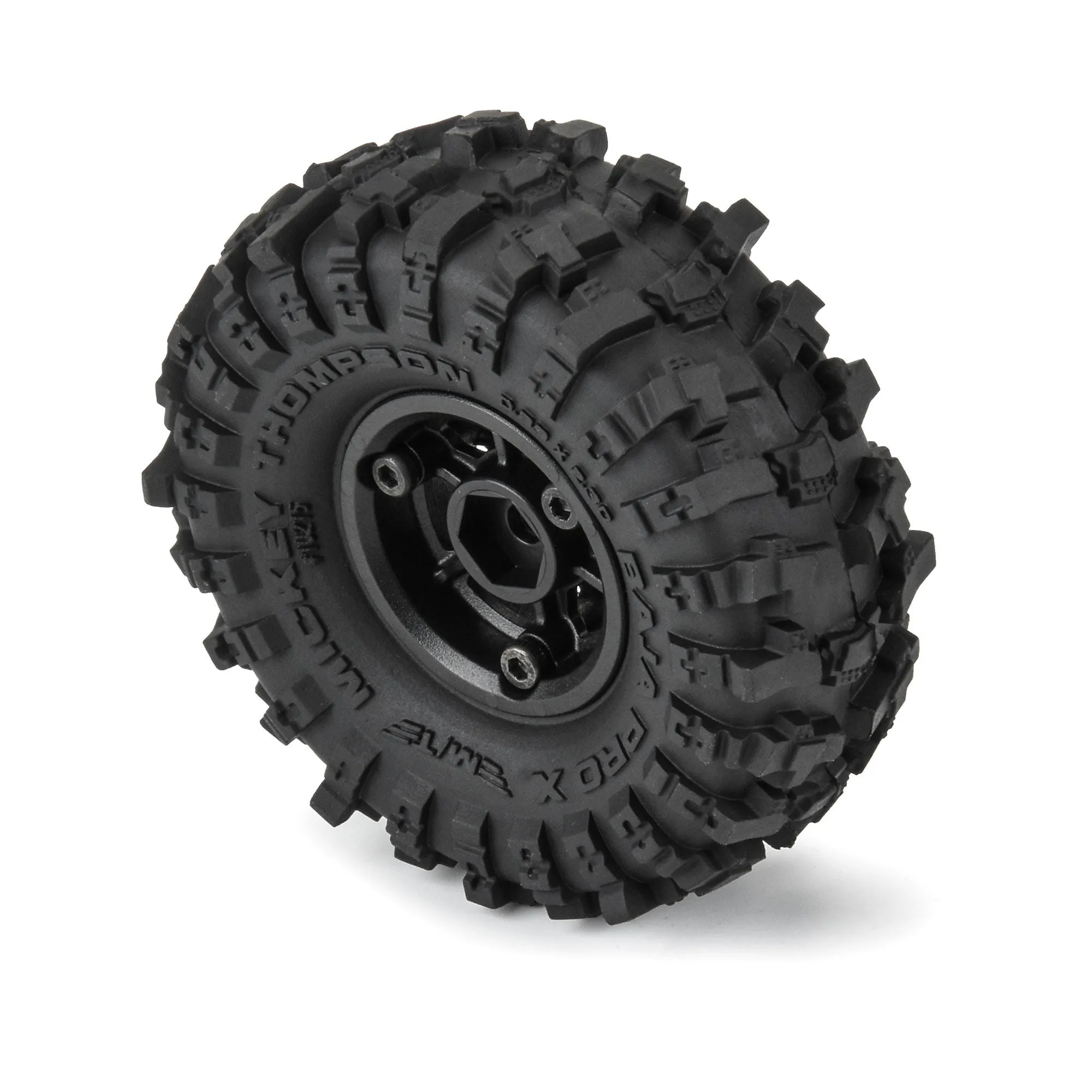 Pro-Line 1/24 Mickey Thompson Baja Pro X F/R 1.0" MTD 7mm Black Holcomb (4) 10215-10 | PRO1021510