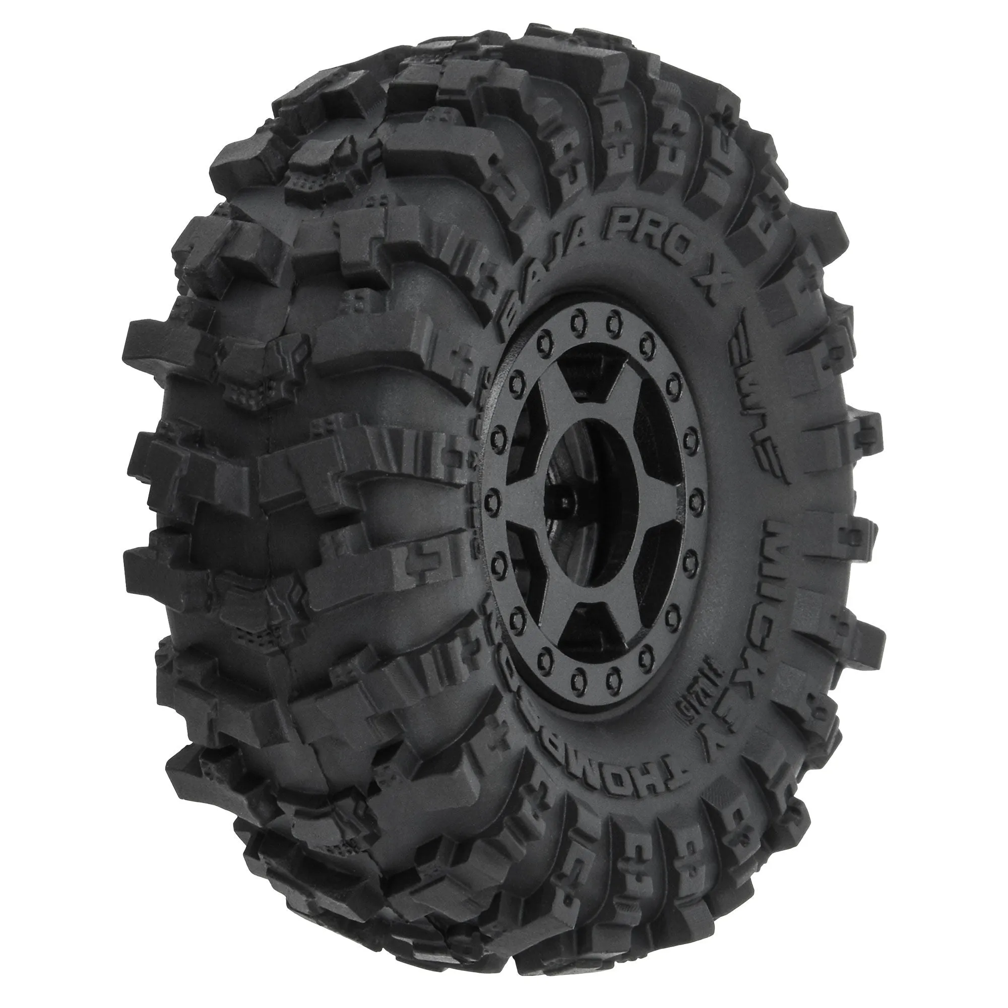 Pro-Line 1/24 Mickey Thompson Baja Pro X F/R 1.0" MTD 7mm Black Holcomb (4) 10215-10 | PRO1021510