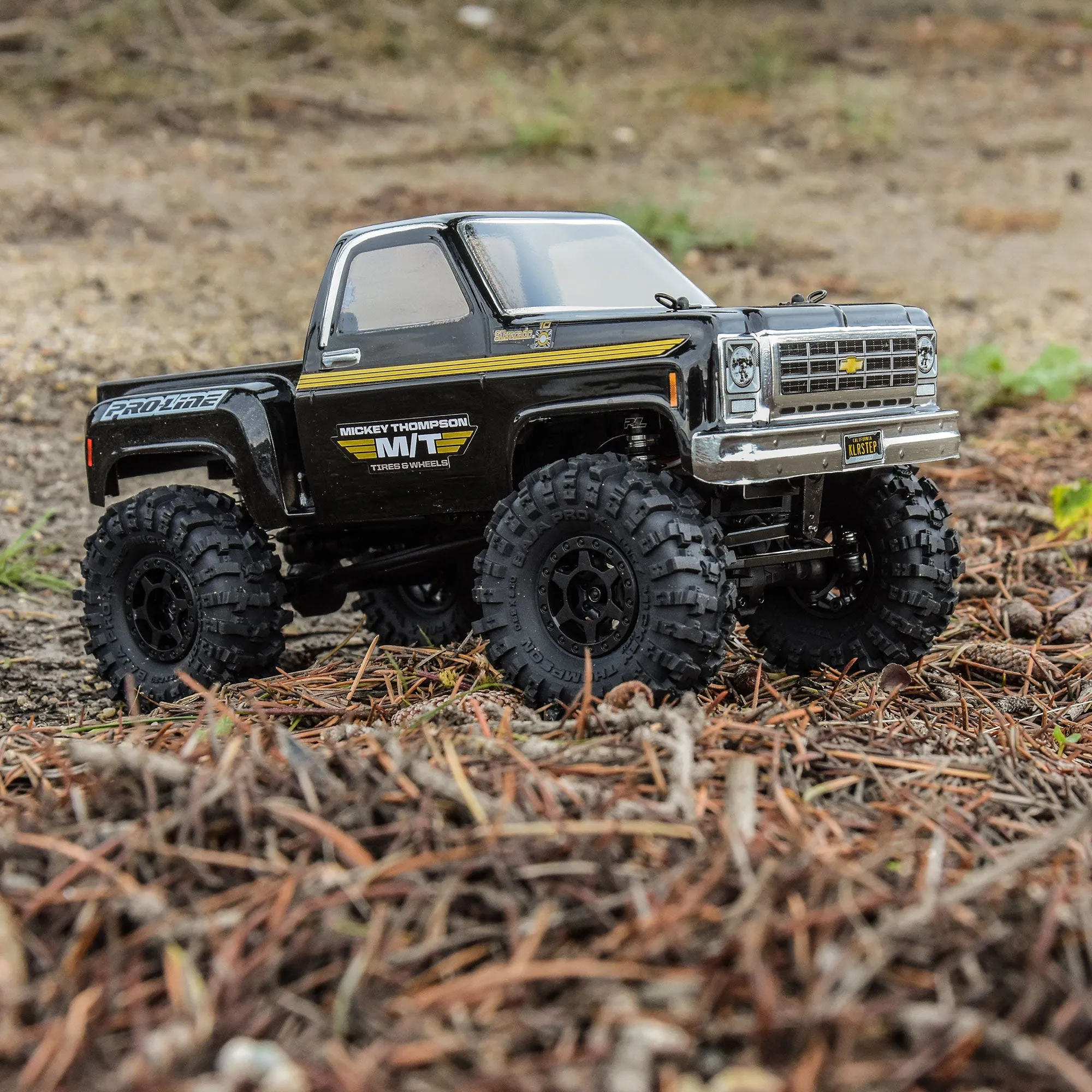 Pro-Line 1/24 Mickey Thompson Baja Pro X F/R 1.0" MTD 7mm Black Holcomb (4) 10215-10 | PRO1021510