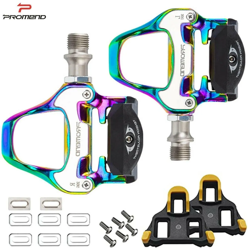 PROMEND Bike Pedal 9/16" Universal Road Bike Clipless Pedals Bicycle Platform Pedals for Road Bike Spin Bike MTB Indoor Bike