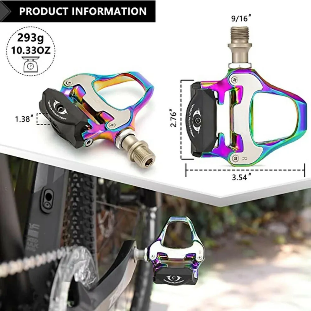 PROMEND Bike Pedal 9/16" Universal Road Bike Clipless Pedals Bicycle Platform Pedals for Road Bike Spin Bike MTB Indoor Bike