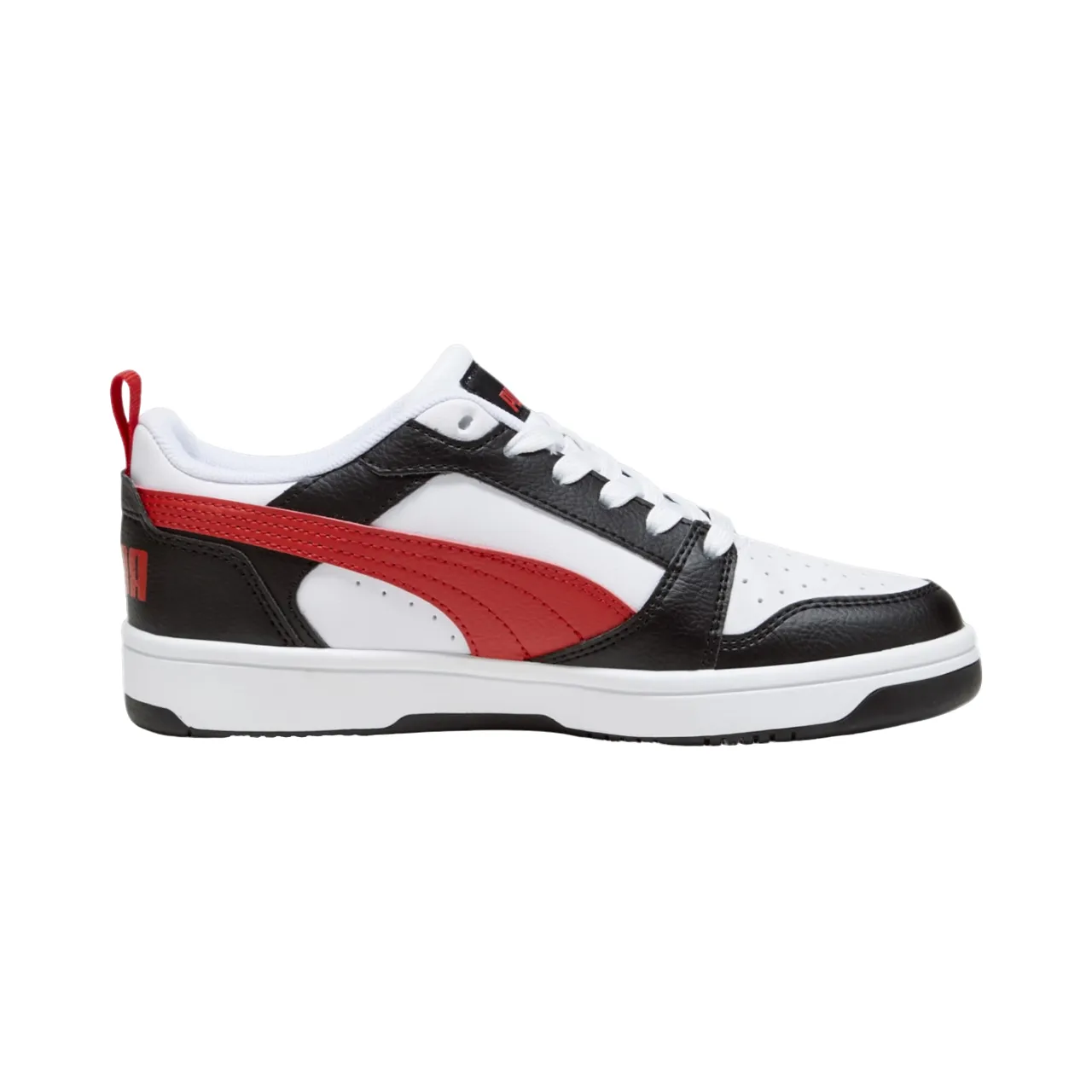 Puma scarpa sneakers da ragazzi Rebound v6 393833-04 bianco-nero-rosso