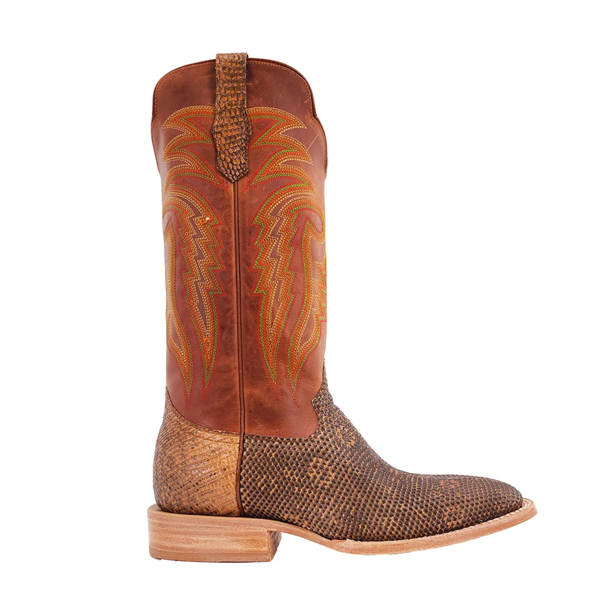 R. WATSON MEN'S COGNAC RING LIZARD WESTERN BOOT - RW7901-2