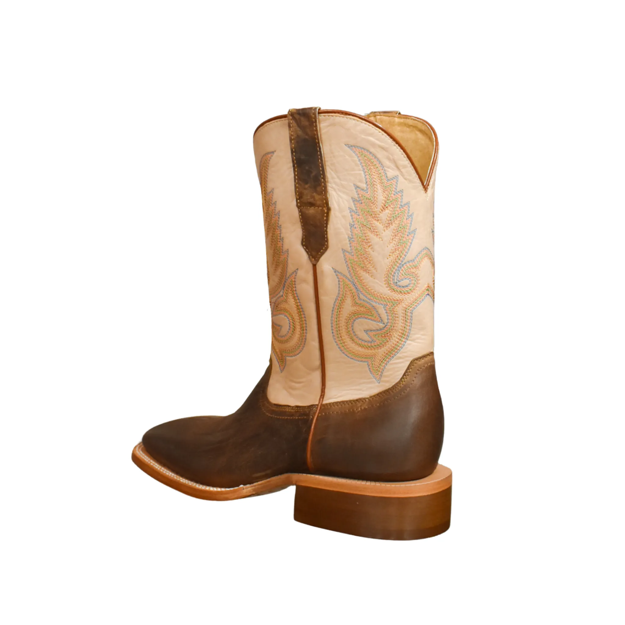 R. WATSON MEN'S MAD BROWN GOAT IVORY COW WESTERN BOOT - WR0006-2