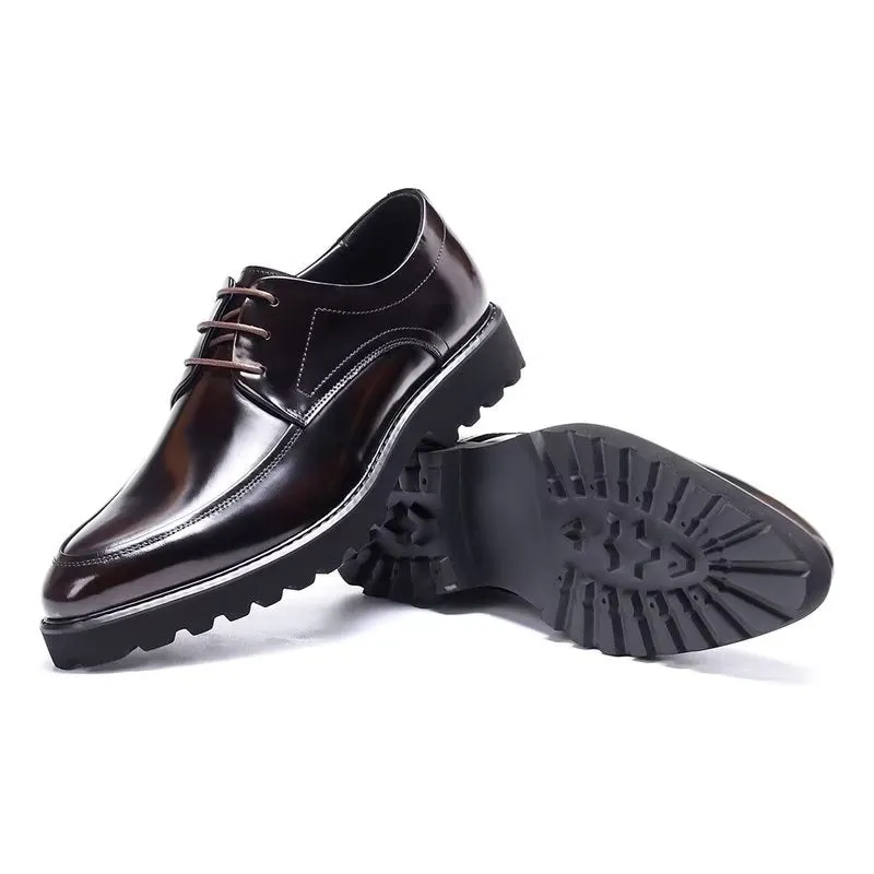 Refined Leather Lace-Up Derbies