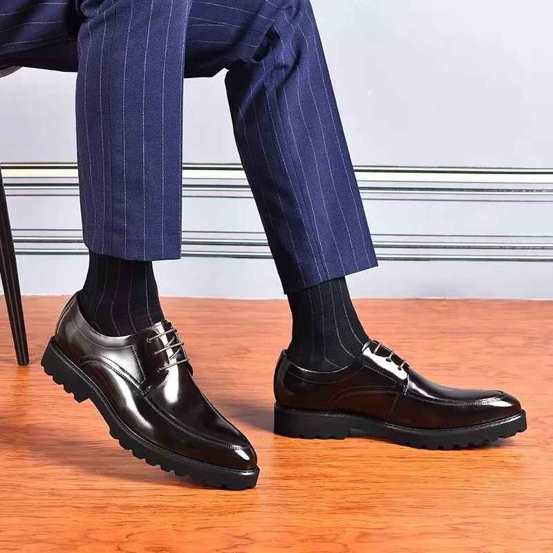 Refined Leather Lace-Up Derbies