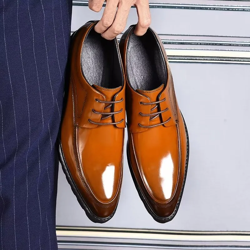 Refined Leather Lace-Up Derbies