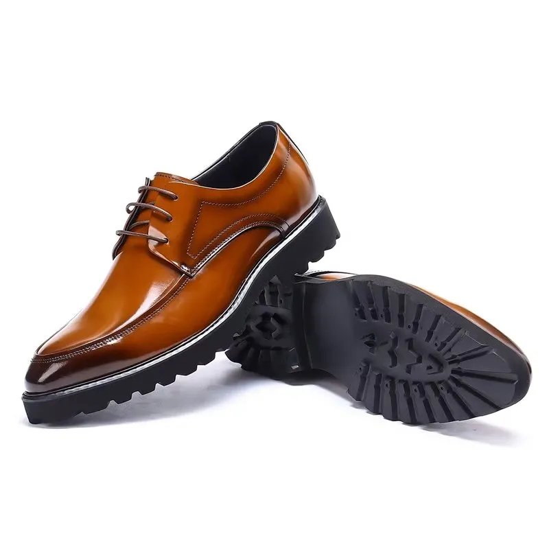 Refined Leather Lace-Up Derbies