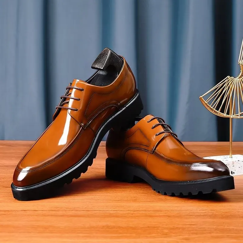 Refined Leather Lace-Up Derbies