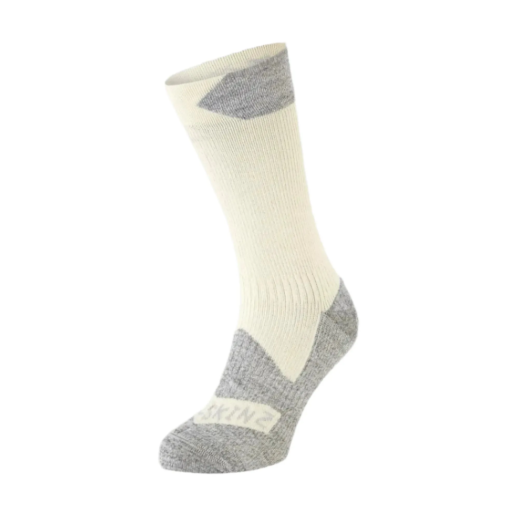 Sealskinz Raynham Waterproof Mid Length Socks - Cream/Grey Marl