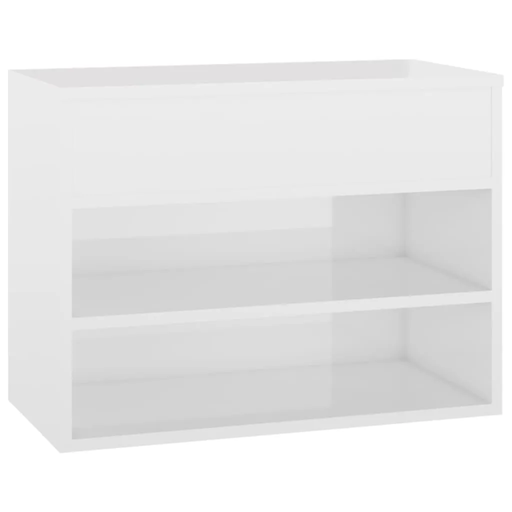 Shoe Bench High Gloss White 60x30x45 cm Engineered Wood