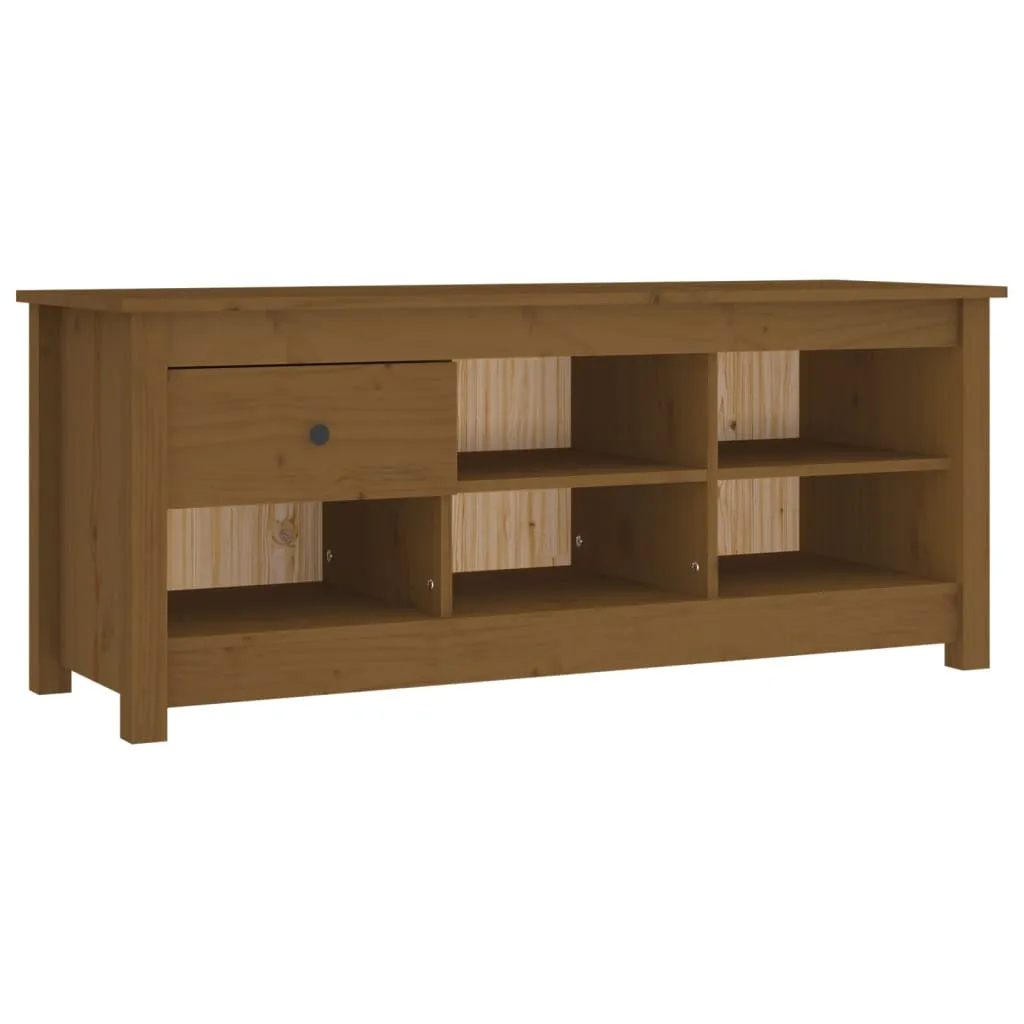 Shoe Cabinet Honey Brown 110x38x45.5 cm Solid Wood Pine