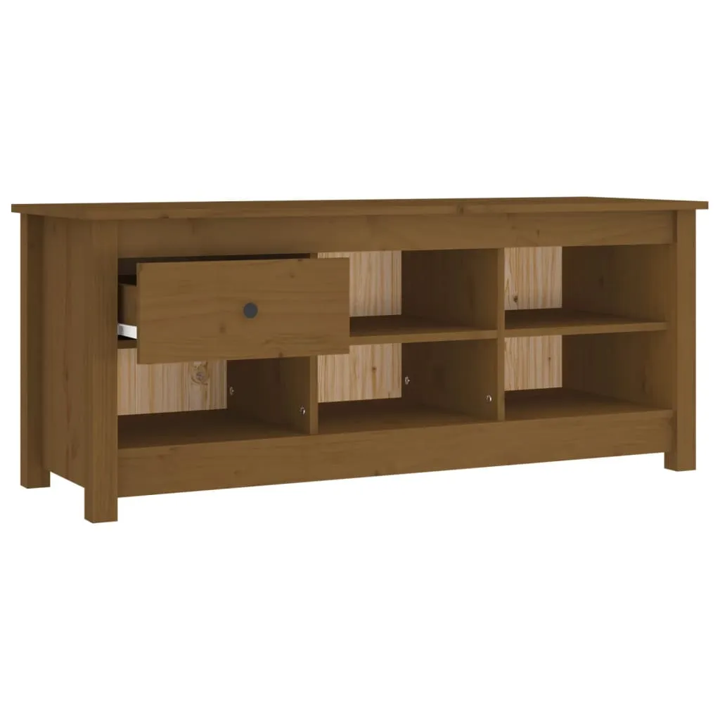 Shoe Cabinet Honey Brown 110x38x45.5 cm Solid Wood Pine