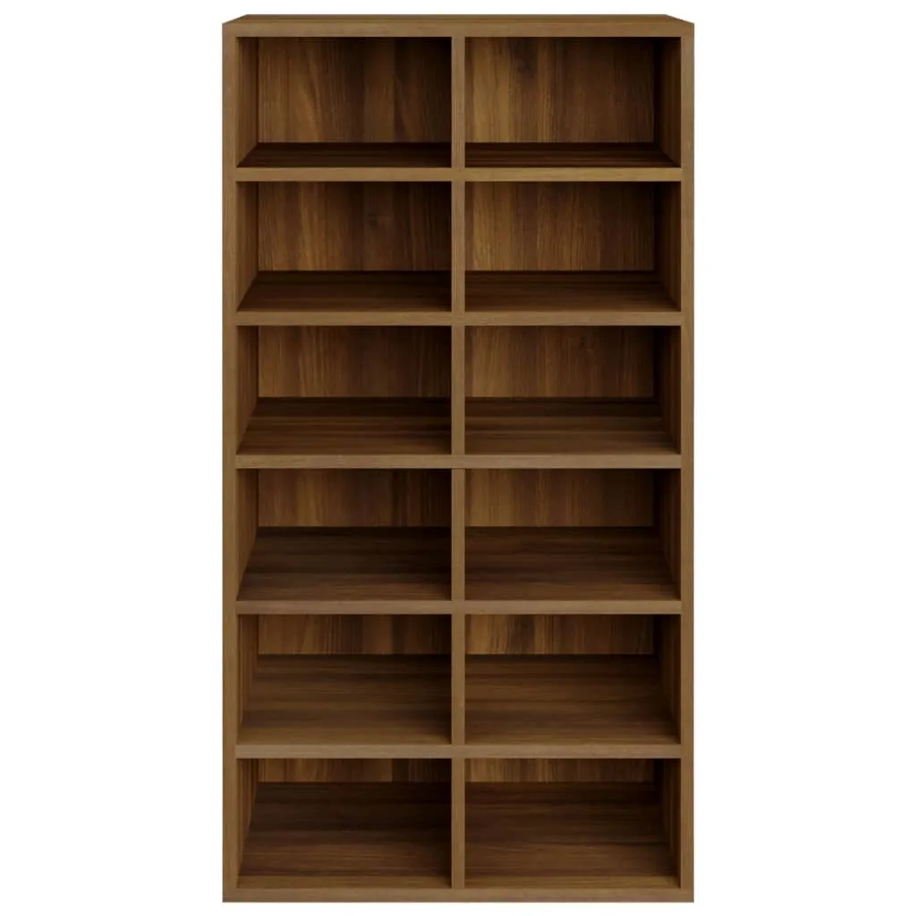 Shoe Rack Brown Oak 54x34x100.5 cm Engineered Wood