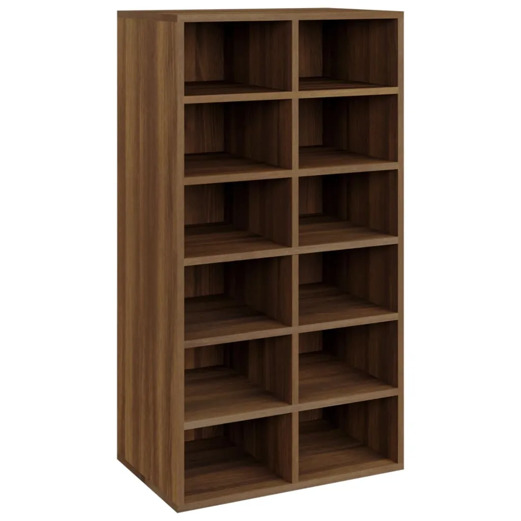 Shoe Rack Brown Oak 54x34x100.5 cm Engineered Wood