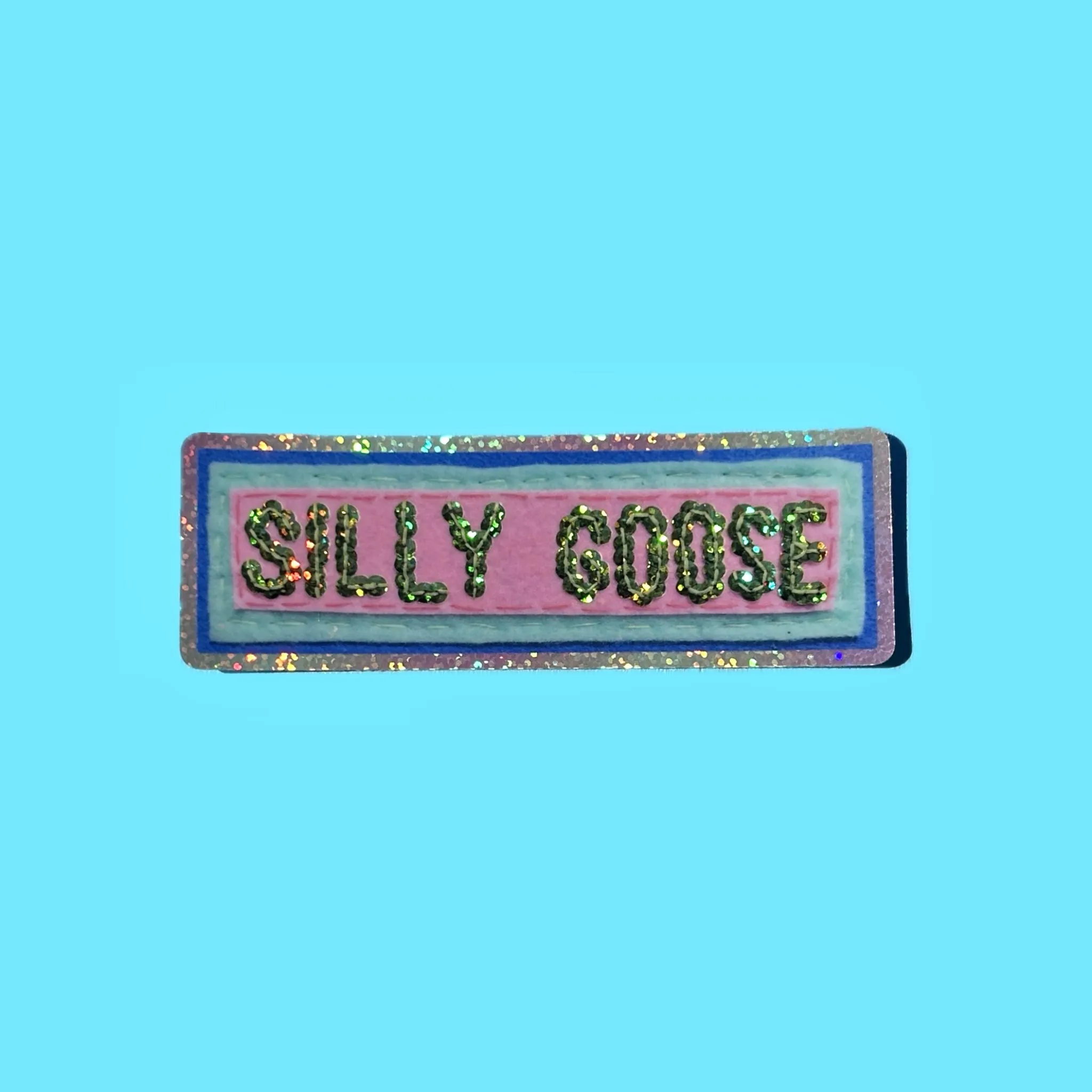 Silly Goose Sticker ~ Sequin Patch Inspired Waterproof Holographic Sticker