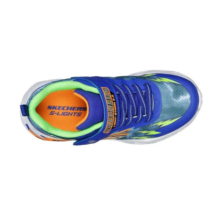 Skechers Youths Light Ups Light Storm 2.0 Blue Lime