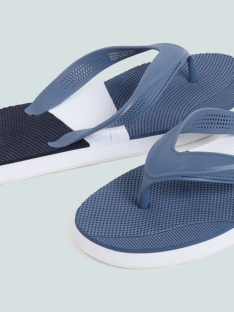 SOLEPLAY Sporty Blue Color Block Flip Flop