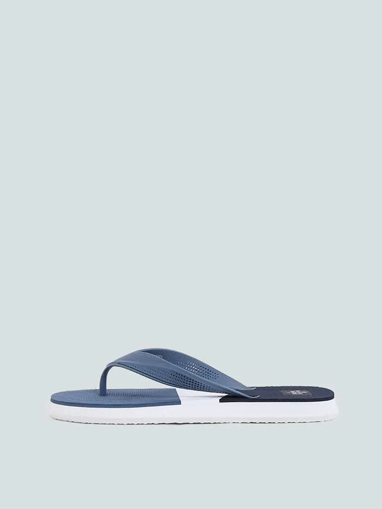 SOLEPLAY Sporty Blue Color Block Flip Flop