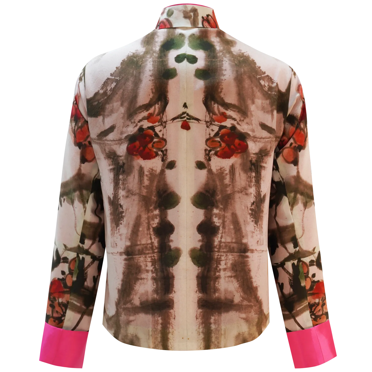 SPARKLE COLLECTION x HKMoA【PLUM BLOSSOMS】100% Silk Mini Tang Jacket / Kung Fu Jacket (紅梅圖) (吳昌碩)