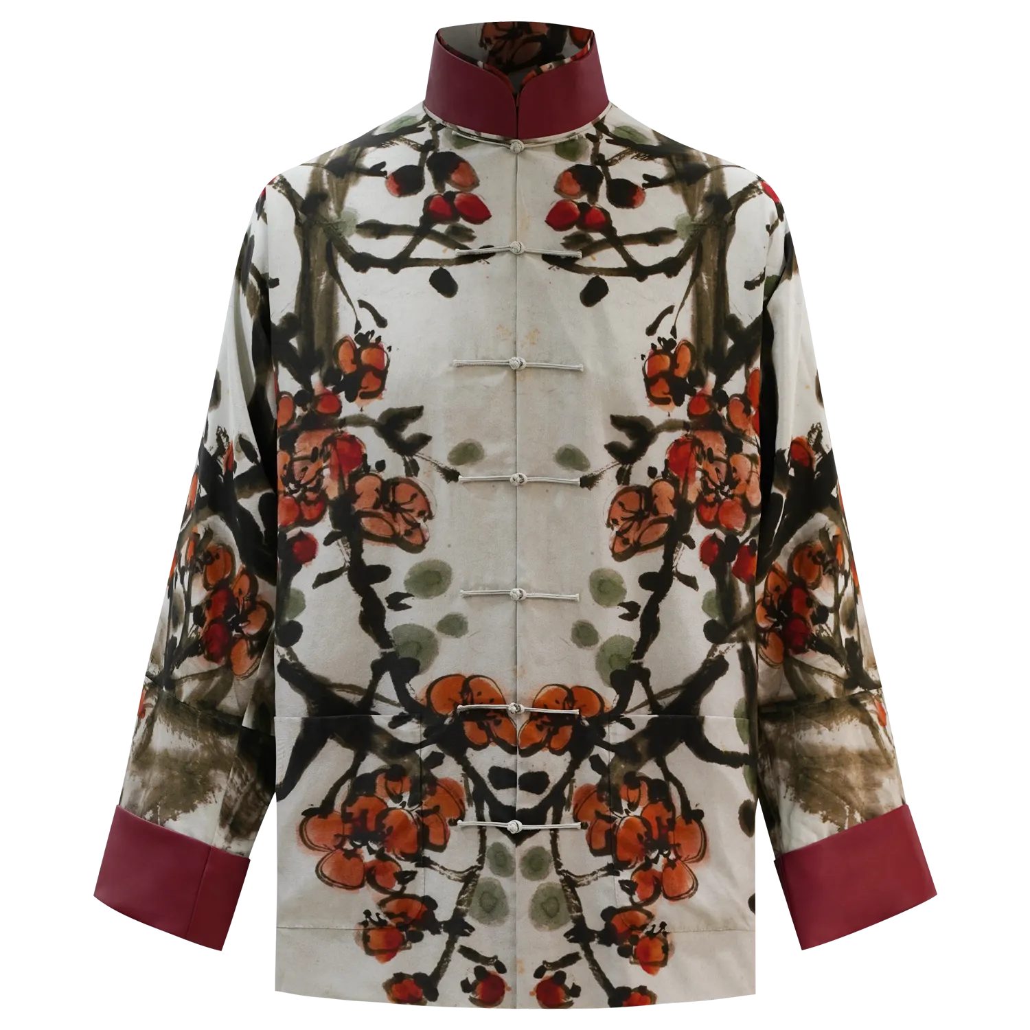 SPARKLE COLLECTION x HKMoA【PLUM BLOSSOMS】100% Silk Tang Jacket / Kung Fu Jacket (紅梅圖) (吳昌碩)