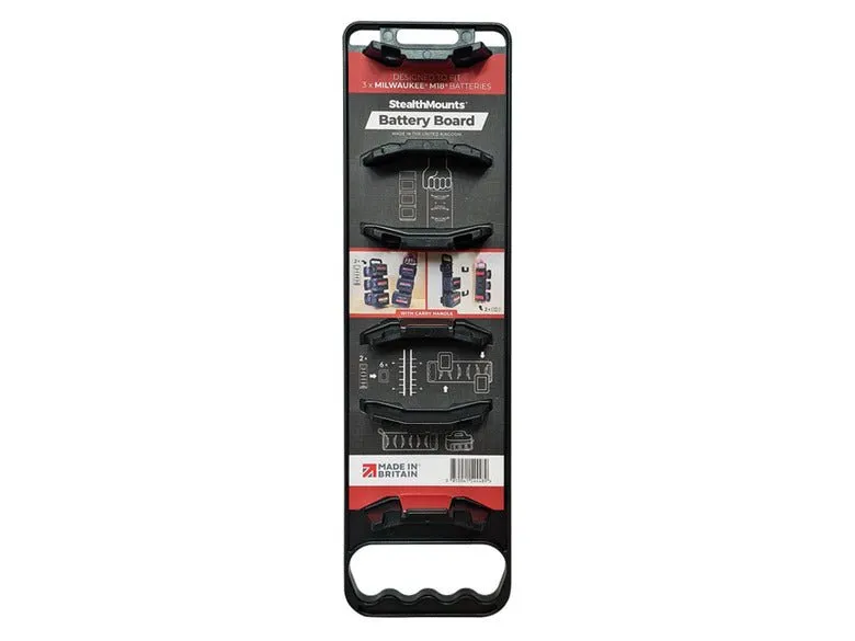 Stealth Mounts BD-MW18-H-1 -  Milwaukee M18 Battery Board with Handle