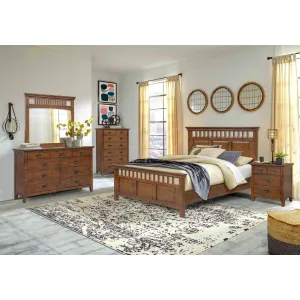 Sunset Trading Mission Bay 5 Piece Queen Bedroom Set in Amish Brown