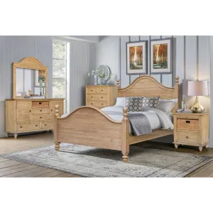 Sunset Trading Vintage Casual 5 Piece King Bedroom Set in Distressed Natural Maple