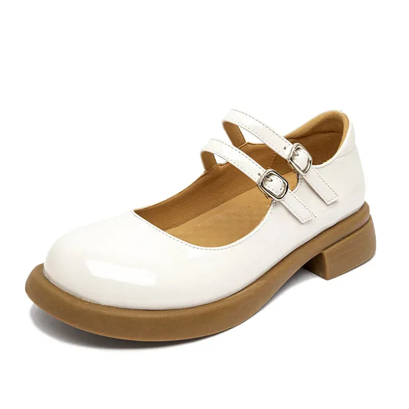 TAVIMART  -  New High-end Luxury Women's Genuine Leather Soft Sole Breathable JK Small Leather Shoes Women's Exquisite Mary Jane Shoes