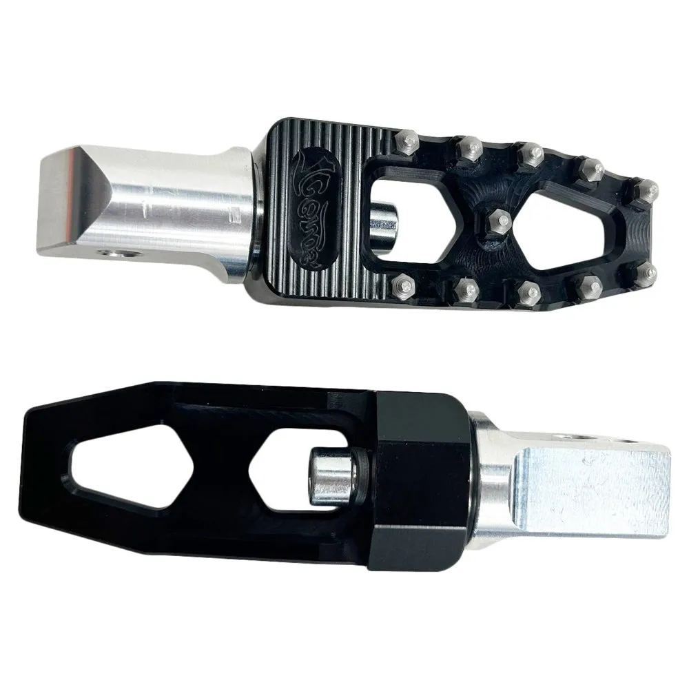 TC Bros. Pro Series Black MX Lite Passenger Foot Pegs for 2018-newer Harley Softail & Pan America