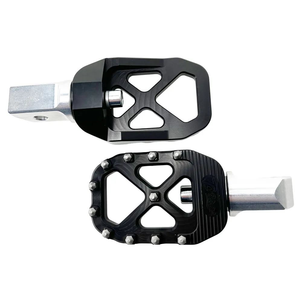 TC Bros. Pro Series Black MX Passenger Foot Pegs for 2018-newer Harley Softail & Pan America