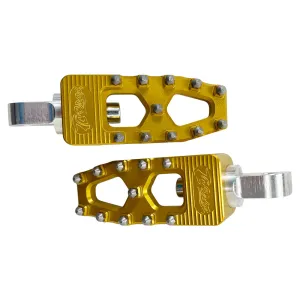 TC Bros. Pro Series Gold MX Lite Foot Pegs for Harley Davidson Models