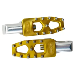 TC Bros. Pro Series Gold MX Lite Passenger Foot Pegs for 2018-newer Harley Softail & Pan America