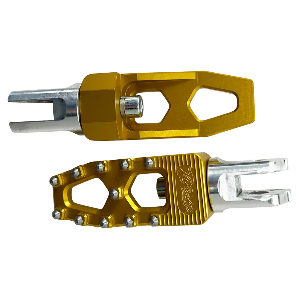 TC Bros. Pro Series Gold MX Lite Rider Foot Pegs for 2018-newer Harley Softail & Pan America