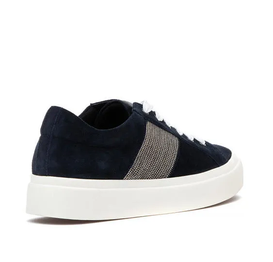 The Lace Sneaker with Chain Detailing in Navy