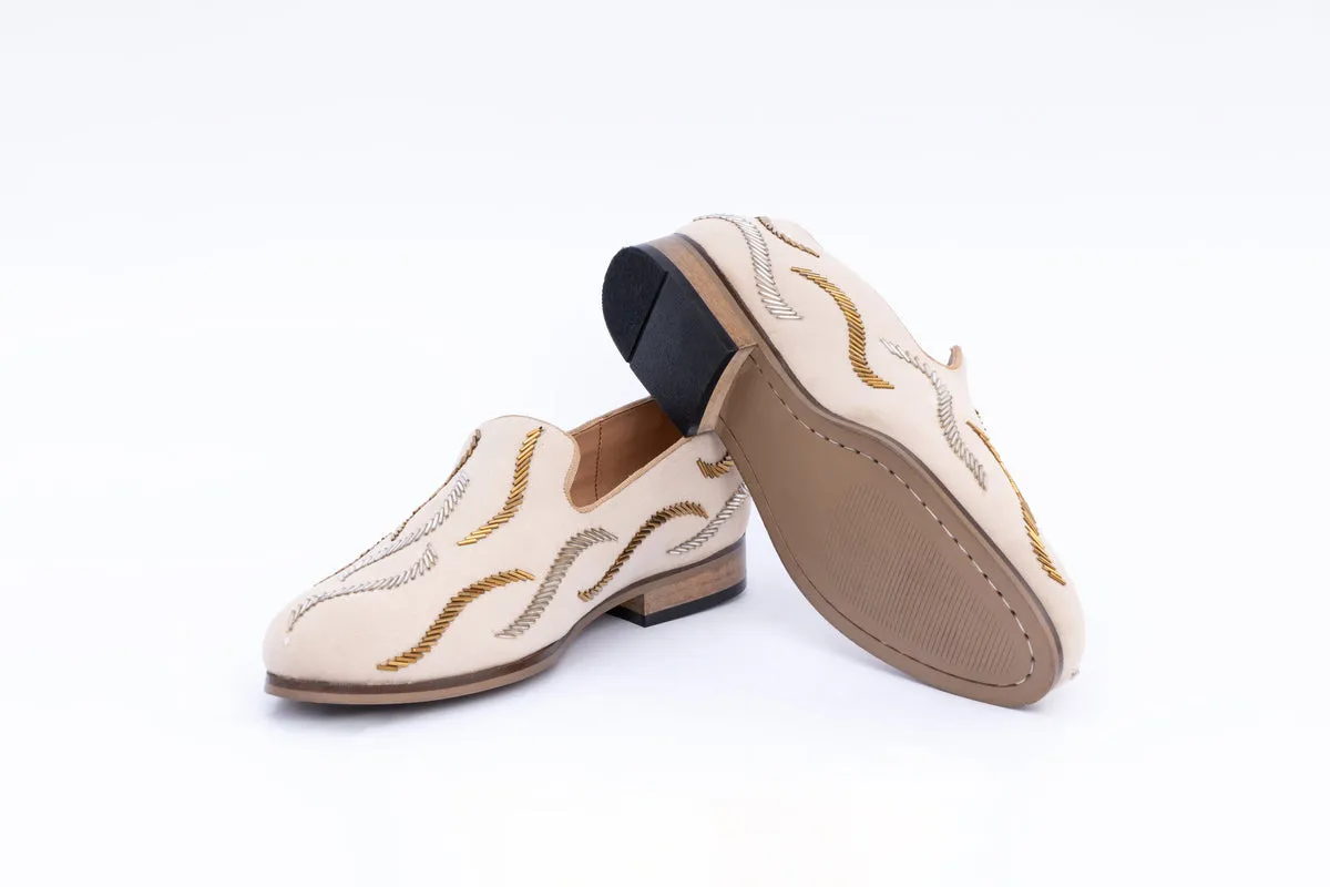 TIDELINE EMBROIDERY SHOES- BEIGE