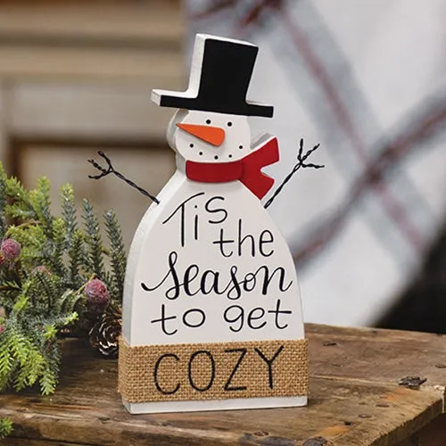 Tis The Season To Get Cozy Snowman Sitter