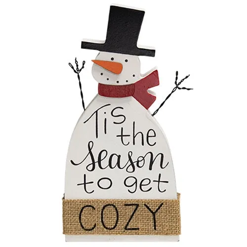 Tis The Season To Get Cozy Snowman Sitter