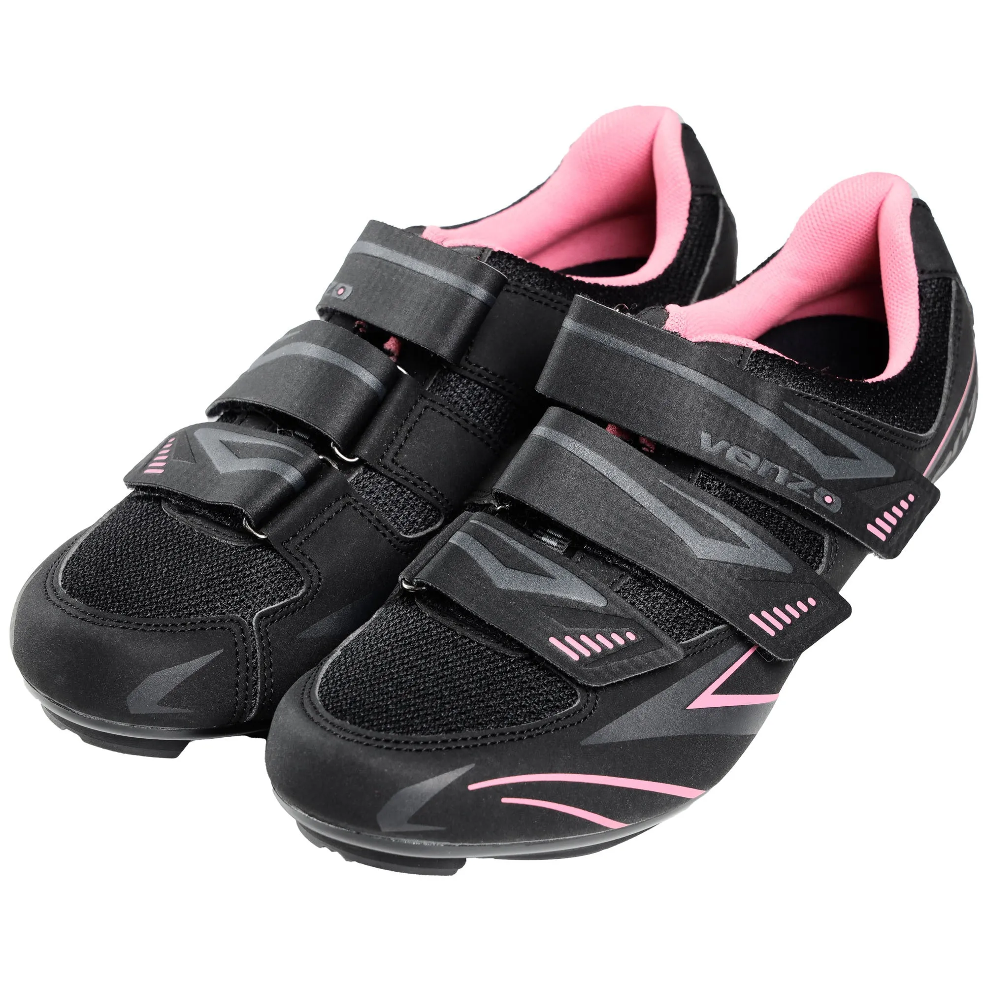 Venzo Bicycle Women's Road Cycling Riding Shoes with Bike Clipless Sealed Bearing Look Delta Compatible Pedals & 9 Degree Floating Cleats