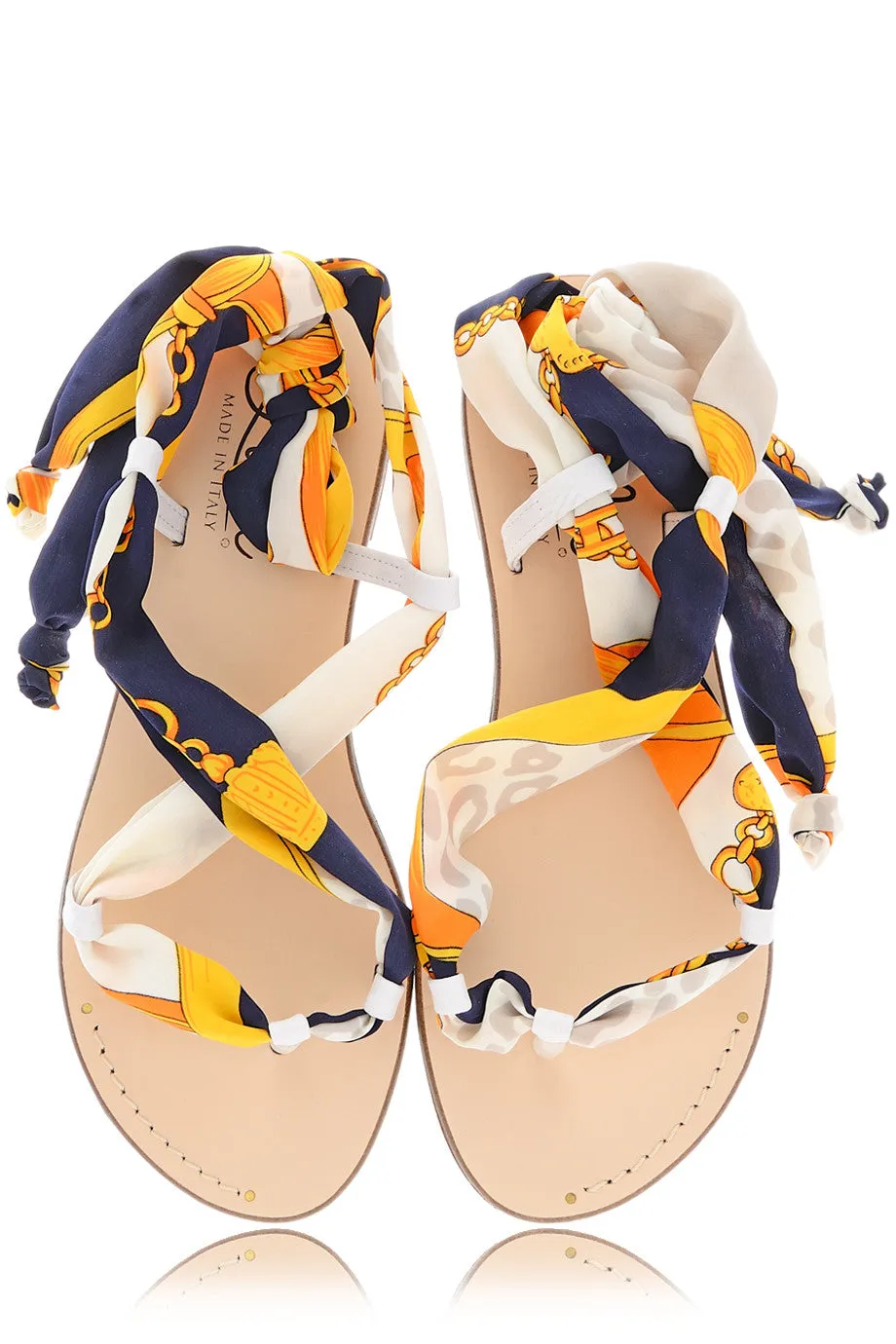 VICKY Printed Ribbon Sandals