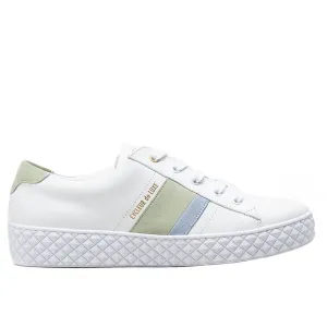 Volata Blue/Green | Leather sneakers