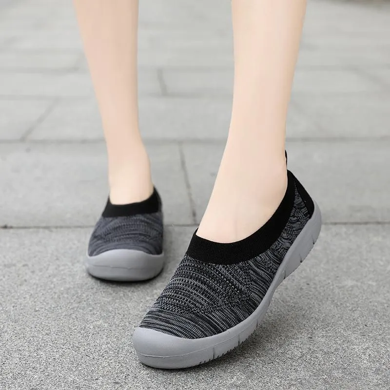 Women Causal Slip-on Wearable Rubber Walking Athletic Sneakers